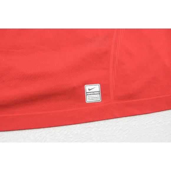 Nike Pro Gym Shirt Dri Fit Fited Short Sleeve Performance Red Mens Sz XL - Picture 6 of 9